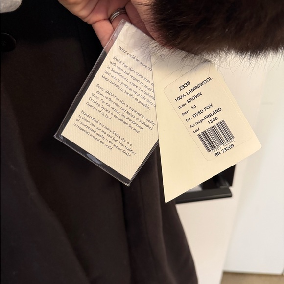 Marvin Richards brown wool coat with fox fur trim - Picture 5 of 6